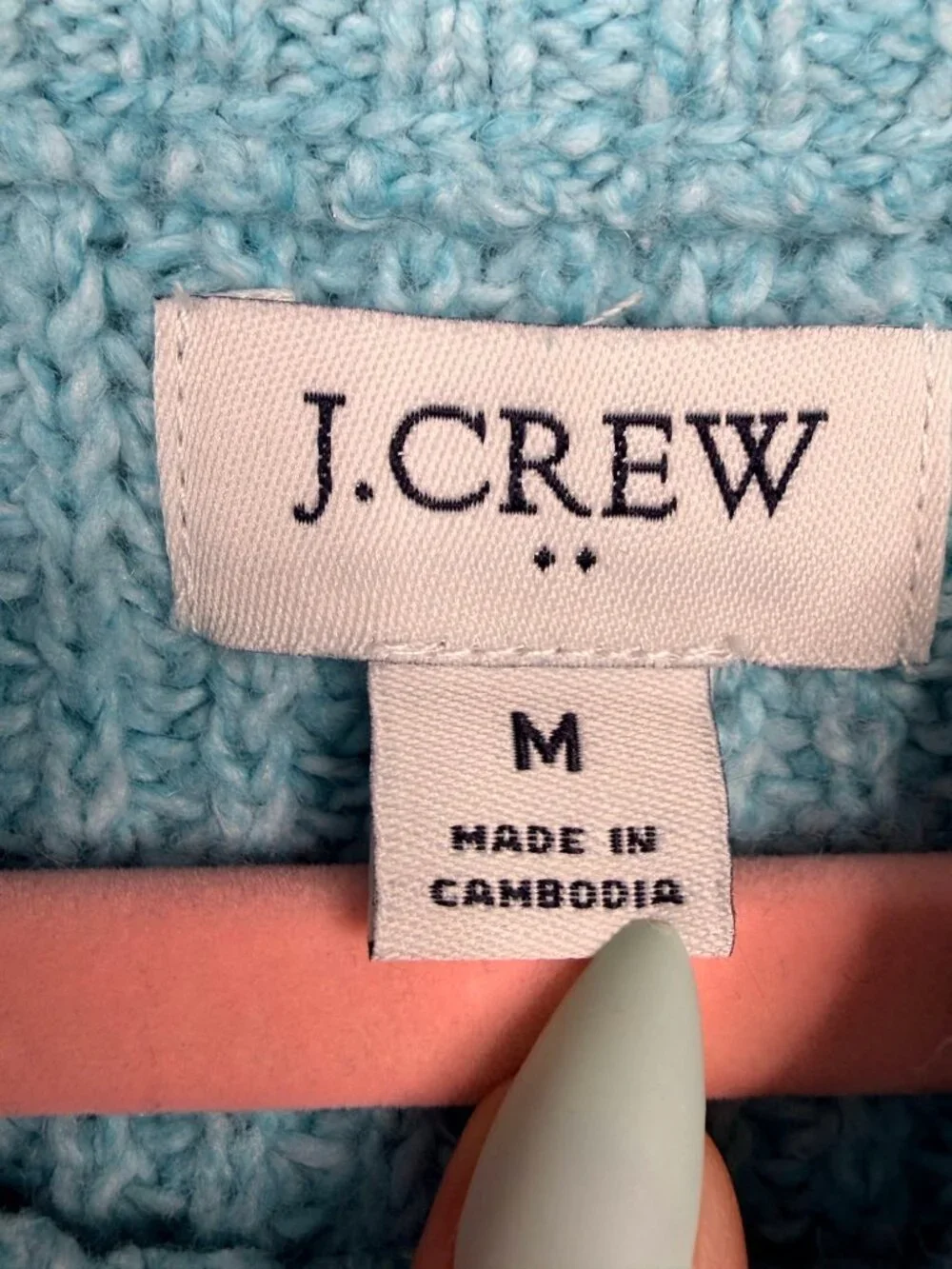 2/$30 J. Crew Cotton-Blend Mockneck Sweater Heather Frosty Blue Medium #A3143